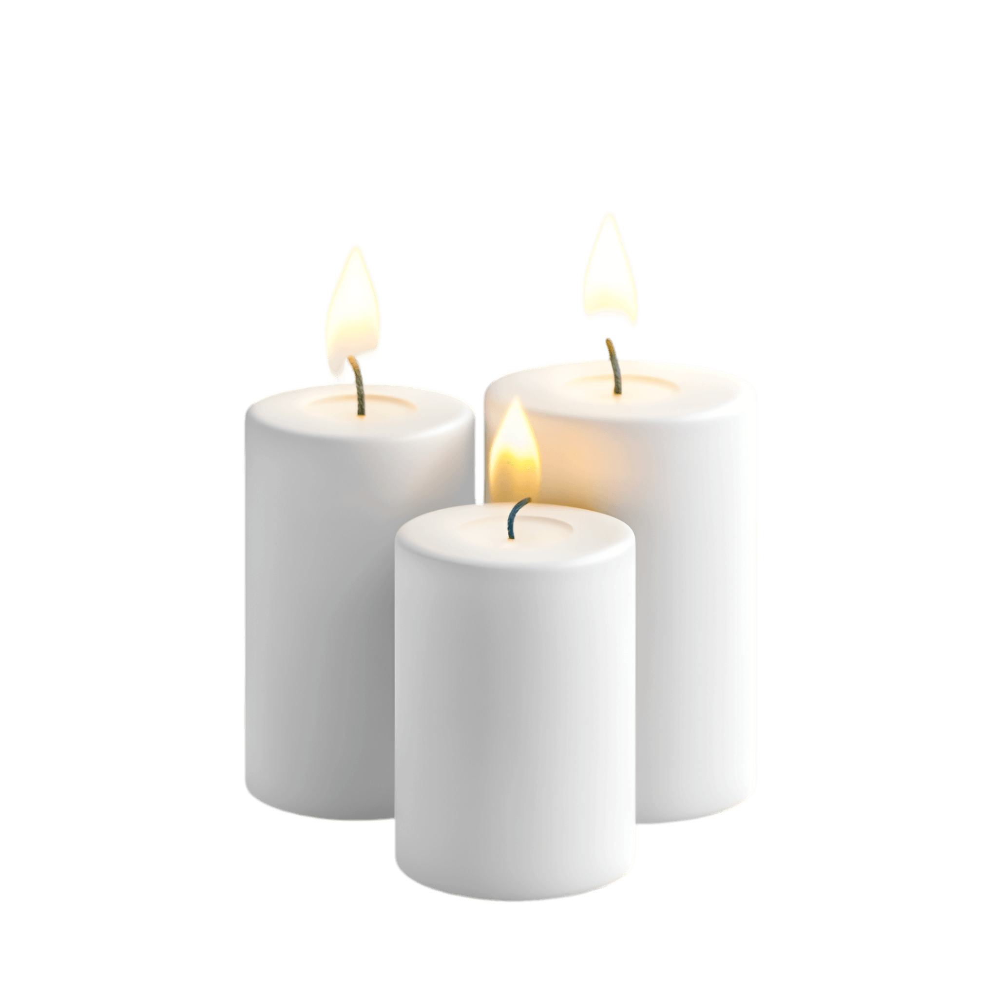 Vela con forma tradicional y color blanco ideal para cualquier situación