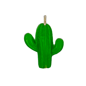 Mini vela Max Wells verde claro con forma de cactus Saguaro clásico de dos brazos